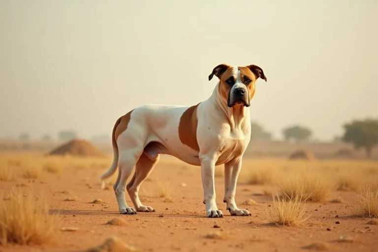 Bully Kutta adulte en pleine nature, race de chien molosse originaire du sous-continent indien